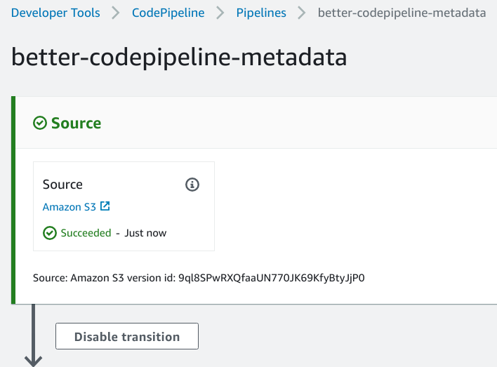 Default CodePipeline S3 Version